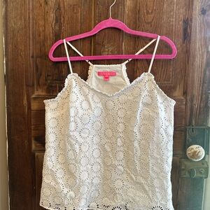 Lilly Pulitzer White Lace Sleeveless Top